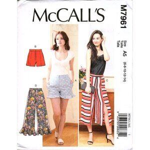 McCall's M7961 Misses 6 to 14 Shorts and Pants Uncut Sewing Pattern New